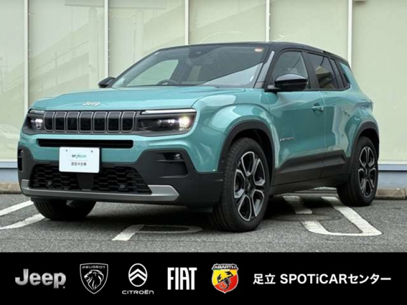 ジープ アベンジャー アルティテュード レイク 電気自動車　レザーシート　AppleCarPlay　アダプティブクルーズコントロール　ブラインドスポットモニター　バックカメラ　　シートヒーター　ステアリングヒーター　ハンズフリーパワーリフトゲート 弊社試乗車 認定中古車