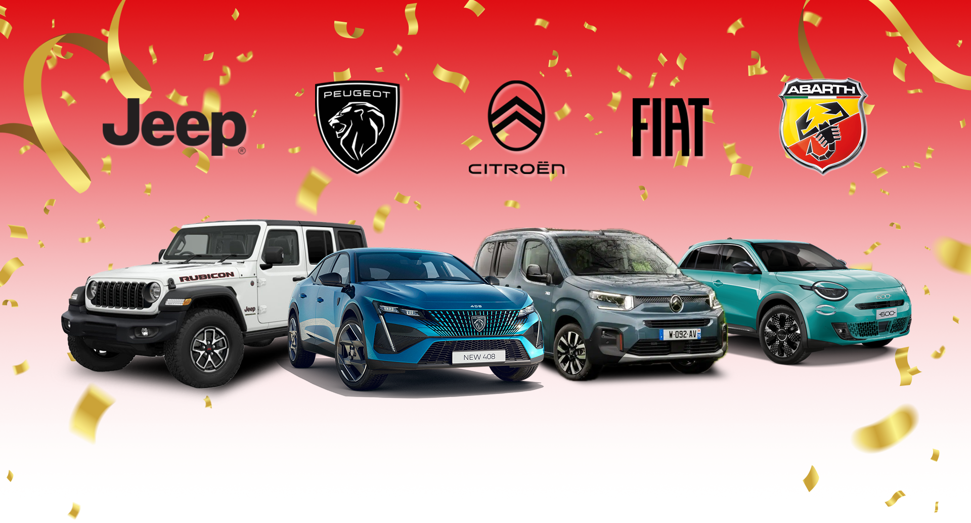 Jeep、PEUGEOT、CITROËN、FIATの車両イメージ